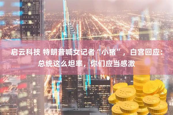 启云科技 特朗普喊女记者“小猪”，白宫回应：总统这么坦率，你们应当感激